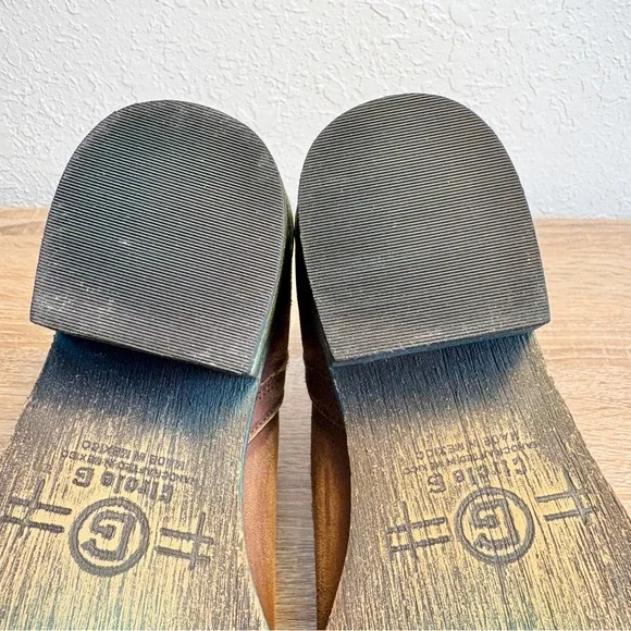 Circle G Brown Teal Western Ankle Booties Womens Size 6 Slip On Embroidered - Picture 10 of 10